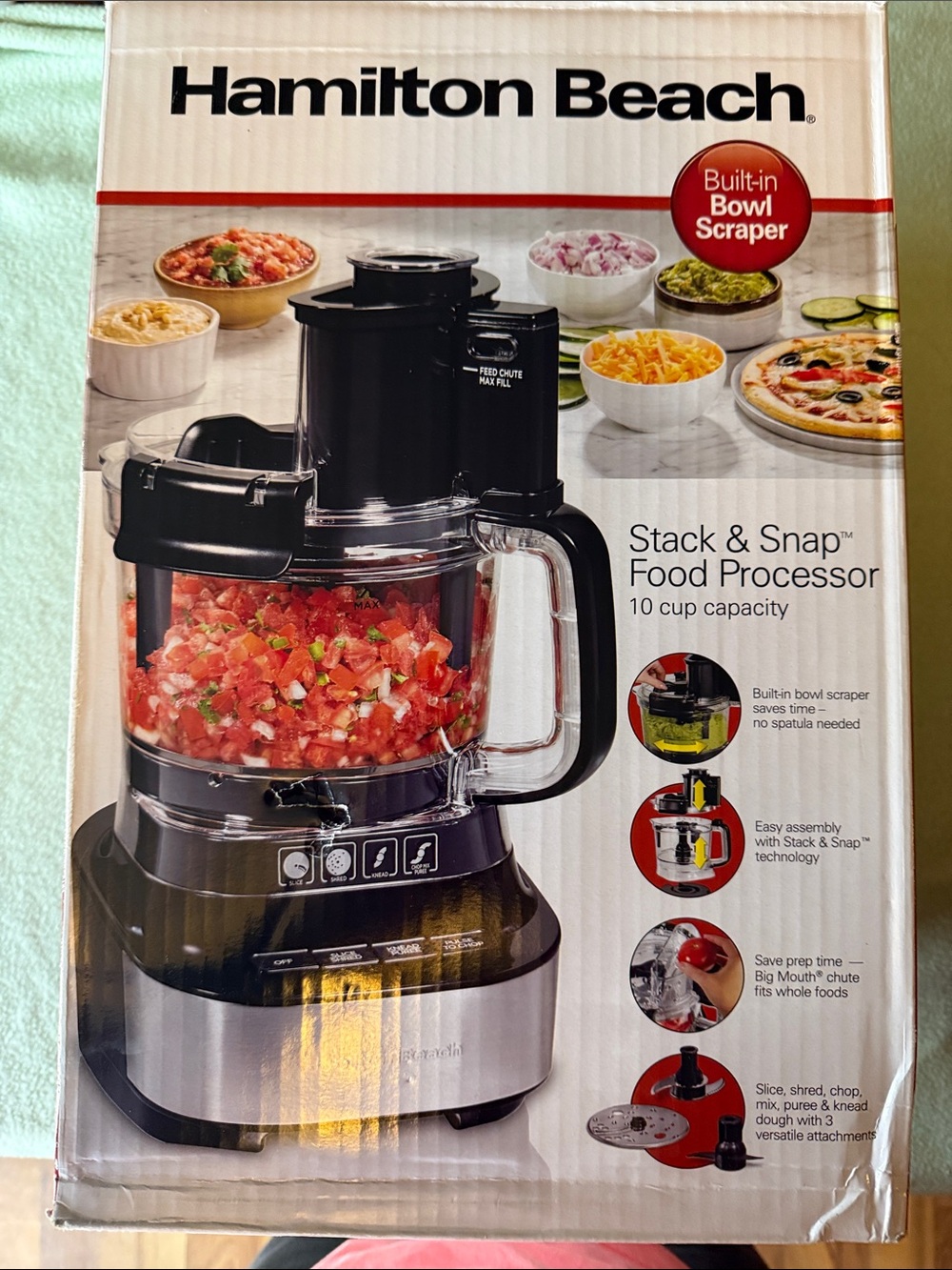 Hamilton Beach Black & Clear Stack & Snap Food Processor
